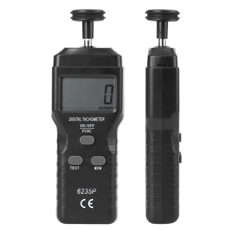 6235p Smart LCD Digital Tachometer 1.019999 rpm ContactType Tach Speed