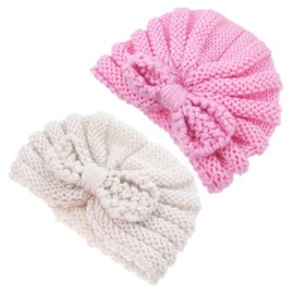 BESPORTBLE 1set Hospital Hat Knitted Turban Caps for Warm Caps Soft for Birthday Christmas Year Outdoor Activities 2pcs