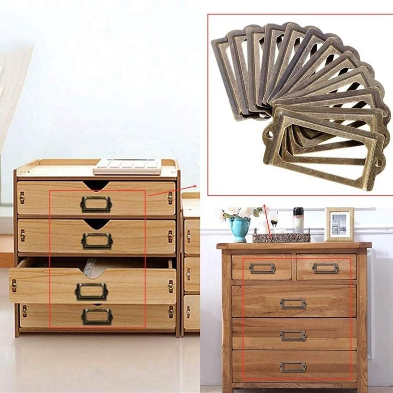 Clever Organization 30 Pack Antique Bronze Label Holders for Home