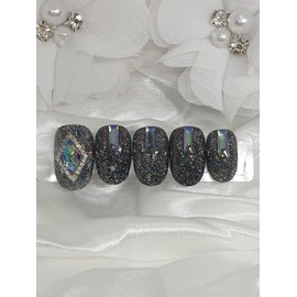 Starlight handmade nail tips - Short Almond / 별빛 수제네일팁 - 숏아몬드