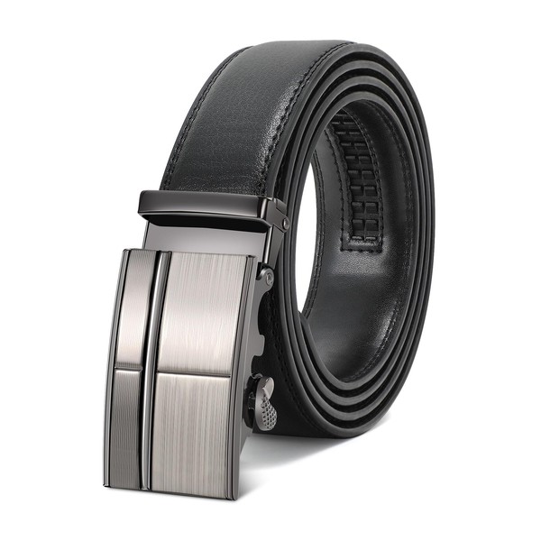 WERFORU Men's Belt, Adjustable Leather Ratchet Belt, 3.5 cm Fit,