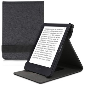 kwmobile Protective Case Compatible with Tolino Shine 3 - Case e-Reader with Loop Stand - Black