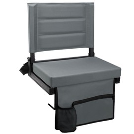Maeytau Stadium Seats for Bleachers with Back Support, Portable Bleacher Seats with Thick Padded Cushion and Shoulder Strap, Wide Stadium Seat Chair Includes Hooks, Cup Holder and Side Pocket