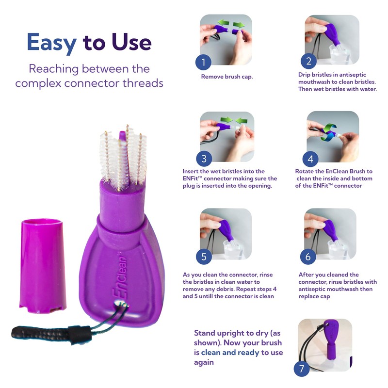 EnClean ENFit Cleaning Brush for Feeding Tubes and Extension Sets
