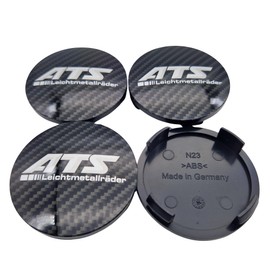 4 x ATS Hub Caps 60 mm Carbon (N23) Dark 3D – Original Wheel Centre Cap/Hub Cap