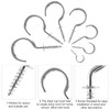 FEPITO 160 Pieces Screw Hooks Ceiling Hooks Silver Multi-Size Nickel
