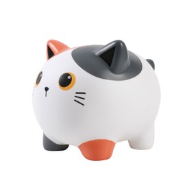I-TOTAL® - Funny Decorative Money Box/Coin Compartment Made of Durable Plastic (Orange Cat)