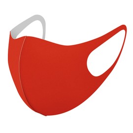 igsticker 012230 Men's Design Mask, Set of 2, Polyester, Washable, Cloth Mask, Size XL, Large, Red, Solid Color, Simple