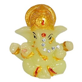 S A Gifts Sai Amrut Radium Lord Ganesha Ganesh Ganpati Car Dashboard Showpiece Murti Idol Statue for Office or Home
