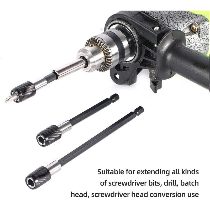 iDopick 3Pcs Drill Bit Extender,1/4 Inch Hex Shank Quick Release