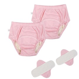LAROTSUBA Adult Cloth Diaper Underpants,Patient Care Pants,Incontinence Underwear,Reusable Absorbent Urinary Briefs for The Elderly,Disabled,Postpartum,2 Pack(Pink,XL)