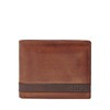 Fossil Men's Quinn Leather Bifold with Flip ID Wallet, Brown,