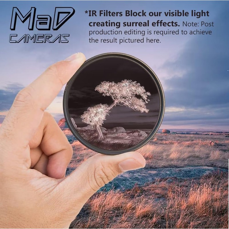 MaD Cameras 52mm R72 IR Infrared Photography Filter, 720nm Pass