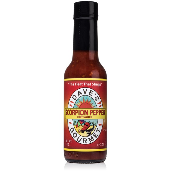 Dave's Gourmet Scorpion Pepper Hot Sauce, The World’s Hottest Chile Pepper, 5 oz Bottle