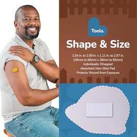BioSwiss Vendajes, vendajes autoadhesivos con forma de herramientas, cuidado de heridas estéril sin látex, suministros divertidos para botiquines de primeros auxilios para niños y adultos, 50 unidad