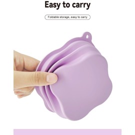 Dog Bowl, Cat Bowl, Pet Bowl, Cat Food Bowl, Dog Food Bowl, Collapsible Dog Bowl, Outdoor Dog Water Bowl, Portable Dog Bowl, Silicone Water Bowl, Cat Feeder Dish (Purple, Small)