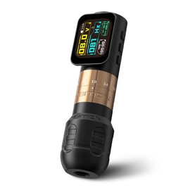 Ambition Seher Pro Tattoo Gun Wireless Tattoo Pen Machne with 2400mAh Large-display Billing Function Battery, Adjustable Stroke Rotary Coreless Motor 42mm Grip Tattoo Supply for Professional Artists