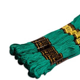 UMC STAG 12 madejas de algodón egipcio 189/3850 de alta calidad, para bordar, punto de cruz, Oeko Tex, trenzado, color verde mar 189