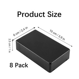 Waterproof Junction Box Plastic Electronics Enclosure Electronic Project Box Junction Box for DIY Power Junction Box 100 x 60 x 25mm Pack of 8 Black