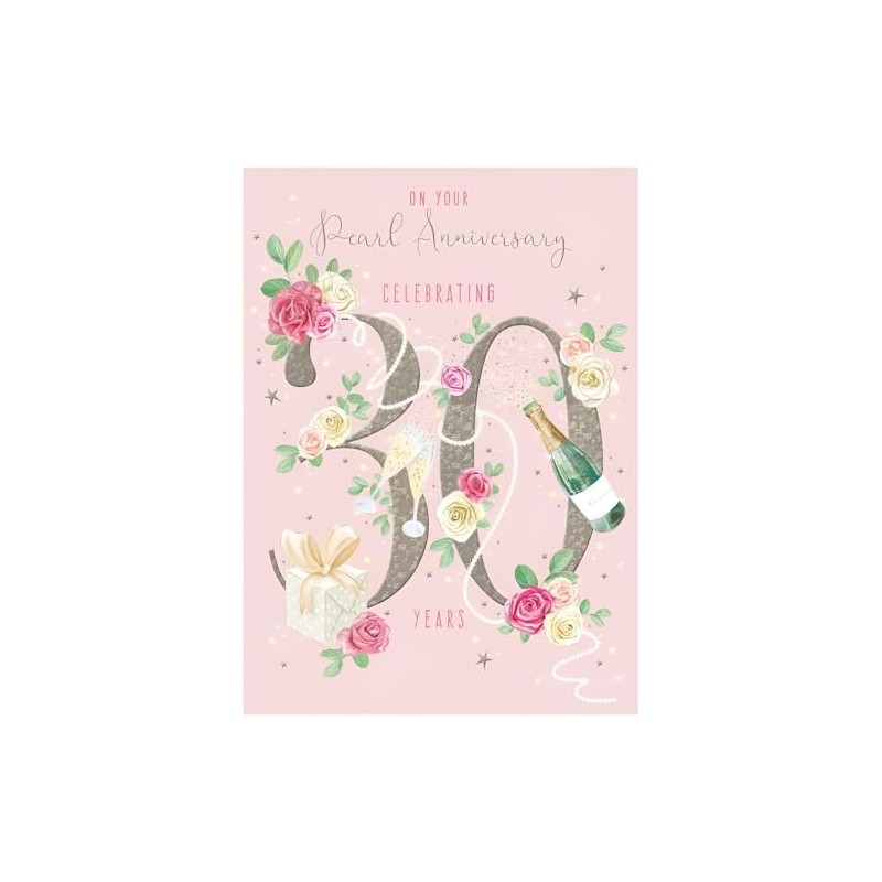 Noel Tatt 30th Milestone Pearl Anniversary Card - 30 Years