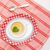 PhyLence 50 Pcs Red Gingham Oval Paper Plates – 9"