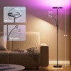 SIBRILLE Upgraded RGBCW Floor Lamp with Ring Reading Lamp, Rotatable