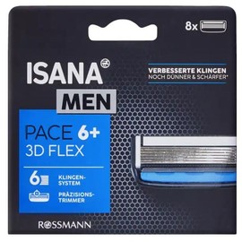ISANA Men Pace 6+ Razor Blades 8 Pieces 6-Blade System, Trimmer