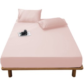 AYO Fitted Sheet, Bed Sheet, Soft, Sweat Absorbent, Quick Drying, Breathable, Washable, Western and Japanese Style, Antibacterial, Odor-Resistant, Easy to Use, Approx. 11.8 in. (30 cm) Deep Pocket, Pink, Single, 39.4 x 78.7 in. (100 x 200 cm)