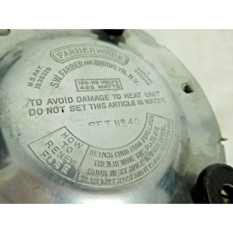 Farberware Antique vintage Farberware #40 PARTS REPAIR coffee pot Handles