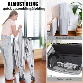 Foldable Baby Playpen, iTiLike Large Playard with Detachable Thicken Mat, Playpen for Babies and Toddlers with Storage Bag, Play Pens with Gate, Indoor & Outdoor Portable Play Yard, Sturdy Baby Fence