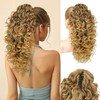 Flufymooz 100％ Pure Protein Ponytail Extension, 18 Inch Curly Claw