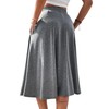 SOFIA'S CHOICE Women's High Elastic Waist Midi Skirt with Pocket