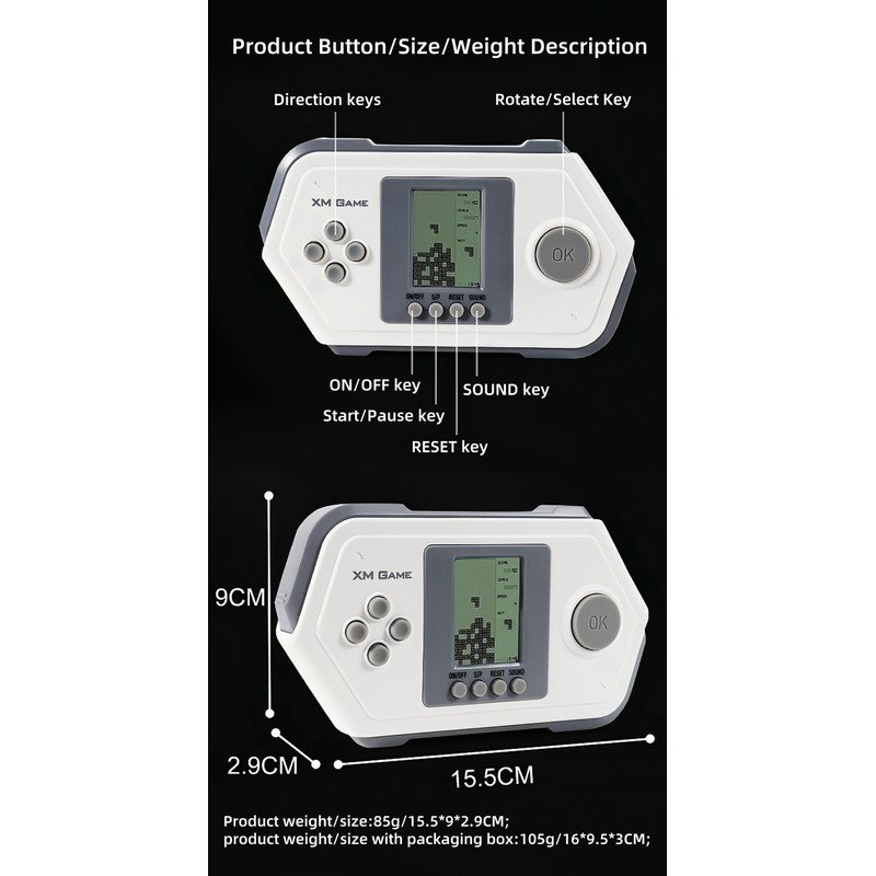 HLF Retro Block Game Console Cool Shape 26 Brick Games