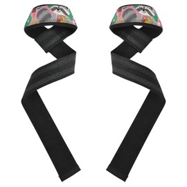 Correas de elevación de mapache gris de dibujos animados de 26 pulgadas, antideslizantes, para levantamiento de pesas, para levantamiento de pesas, para entrenamiento de fuerza, para levantamiento de