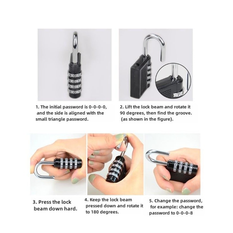 Padlock Combination Lock 4 Digits Suitcase Lock Combination Lock Security