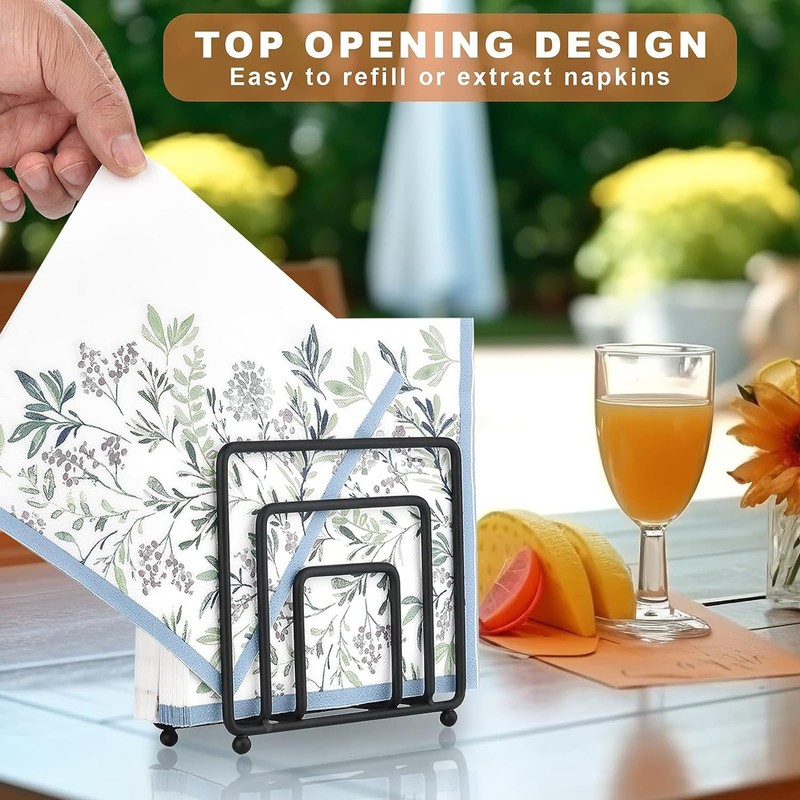 Napkin Holder, Serviette Holder for Table Black Paper Napkin Dispenser