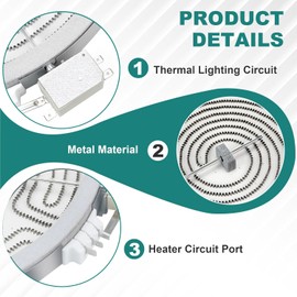 Upgraded WB30T10130 Range 12 inch Dual Haliant Surface Element by puxyblue - Fit for GE Range Element - 12"/9" Dual Radiant Surface Element, 12" Burner Replace AP4344395, PS2321564, AH2321564