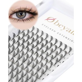 Anime Lashes Spire Pyramid Eyelash Premade Fans D Curl Manga Chunk Natural Wispy Lash Extension Feather Shape Comic Individual Lashes by Obeyalash(Black Feather, 0.07-D Mix 9-13mm)
