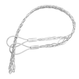 sourcing map Cable Pulling Grip for 50-63mm Cable 115cm Wire Mesh Puller Socks Grip Double Head Galvanizing Steel Wire Grips Net Cover Smooth,1 Pcs(Silver)