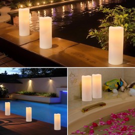 KunSwenn Outdoor Candles Waterproof with Remote Timer, 10” x 4” Large Battery Operated Candles, LED Pillar Flameless Candles for Outdoor Lartern Porch Patio Decor (Set of 2)