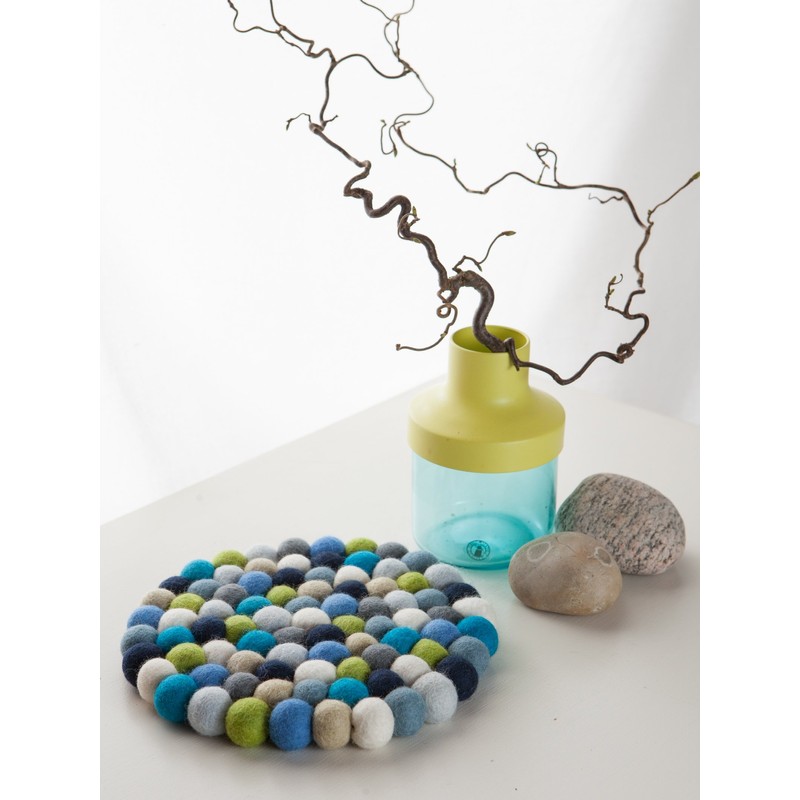myfelt Fritz Topfuntersetzer, Schurwolle, Bunt, Ø 20 cm, bis 300