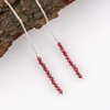 Natural Red Garnet Earrings, Dainty Threader Pair, Gemstone Beads, Birthstone