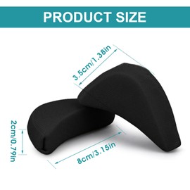 Gjinxi 8 Pcs Shoe Filler for Too Big Shoes Women, Soft Sponge Adjustable Shoe Filler, Big Toe Shoe Fitters Unisex Forefoot Foot Cushion for High Heel Pumps Flats Sneakers, Make Big Shoes Fit(Black)