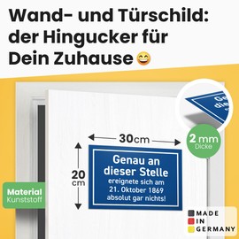 DankeDir! "Genau an dieser Stelle - Sign 30 x 20 cm - Decorative Party Decoration Colleagues Friends Gift Idea Gift Party - Funny Saying Sign Wall Decoration Wall Sign Birthday Gift Door Sign