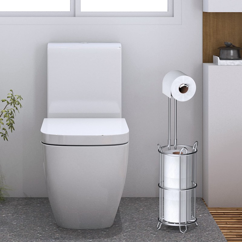 Meangood Toilet Paper Holder Stand and Tissue Paper Roll Dispenser