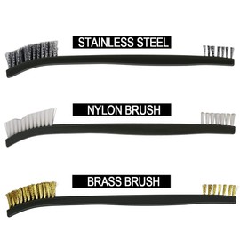 9pcs Mini Wire Brush Set Stainless Steel Brass Wire Brush Mini Wire Brush Brass Brush Scratch Brush Set Wire Brush Nylon for Cleaning Welding Slags, Rust