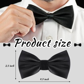 Geyoga 2 Packs Bow Ties for Men Bow Ties Boys Bow Tie Costume Bow Ties kids Solid Clip on Bowtie for Wedding Party (Black)