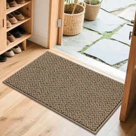 COSY HOMEER-Door-Mat 20" x 32" Non Slip Absorbent Entryway Rugs Dirt Trapper Doormats Washable Entrance Mats Low Pile Welcome Floor Mat for Front Back Door and Entry Mats,Taupe