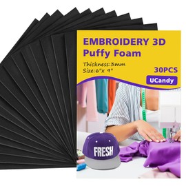 UCandy 30pcs 3mm Thick Embroidery Foam, 6" by 9" EEVA Foam Sheets Craft Foam for 3D Embroidery Arts and Crafts Foam for Cosplay Costume, Hand Sewing, Embroidery Machine,DIY Projects
