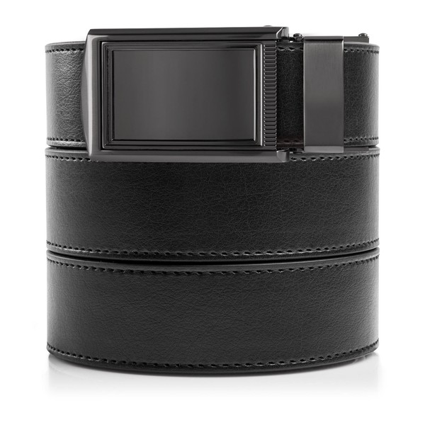 SlideBelts Men's Classic Belt with Premium Buckle (Black Leather With